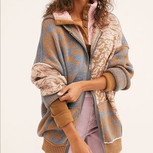 Free People IN BLOOM Patterned Hooded Sweater